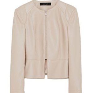 Zara leather nude jacket S